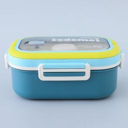 Lunch Box With Spoon & Fork - Blue-image-0