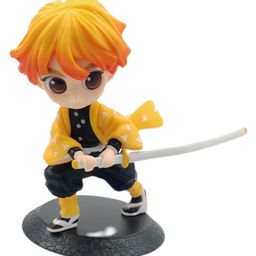 Awestuffs Zenitsu Demon Slayer Action Figure Cute Limited Edition for Car Dashboard, Decoration, Cake, Office Desk & Study Table Height - 13.5 cm-16