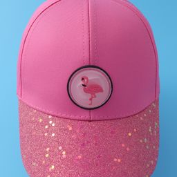 Pine Kids Baseball Shimmered Cap with Flamingo Applique - Fuchsia-9