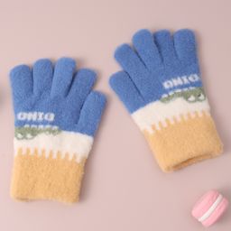 Babyhug Woollen Gloves Set Colour Block Design - Dark Blue-78
