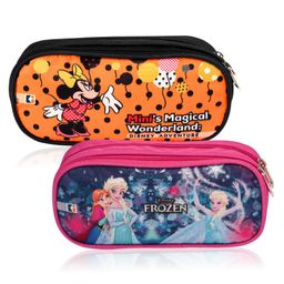Disney By Kuber Orange-Green OR Blue-Pink Kuber Industries Pack of 2 Pencil Pouch Multi-Purpose Travel Pouch 2 Compartments Utility Pouch Waterproof Stationary Bag for Kids Disney Geometry Box Multicolor-16