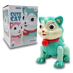 KiddyBuddy Walking and Singing Cat Toy with Blinking Eyes -Green-image-3