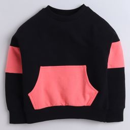 Aww Hunnie Full Sleeves Colour Blocked Sweatshirt - Black-image-63