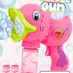 Toysire Cute Duck Summer Bubble Gun Machine for Kids Toddlers Bubbles Per Minute Leak-Proof, Automatic Bubble Blower with Inside Lights Effects(Pink)-4
