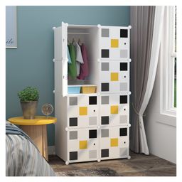 Butterthief Cartoon Printed Collapsible Wardrobe, 8 Cubes Almirah for Kids & Toddlers - Off White-image-72