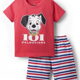 Babyhug Disney 100% Cotton Half Sleeves Shorts Night Suit With 101 Dlmatians Graphic - Red-image-27