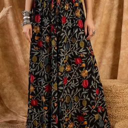 InWeave Floral Printed Flared Maxi Skirt-image-67