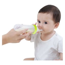 Joy Buzz Baby Silicone 90 ml Spoon Feeder & Rattle Teether Pack Of 2 - Green & Pink image 2