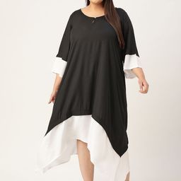 theRebelinme Colourblocked Keyhole Neck A-Line Midi Dress-picture-4