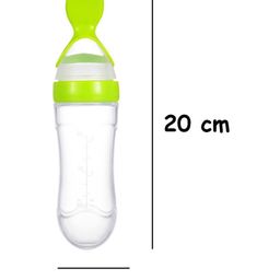 Joy Buzz Baby Silicone 90 ml Spoon Feeder & Rattle Teether Pack Of 2 - Green & Pink image 3