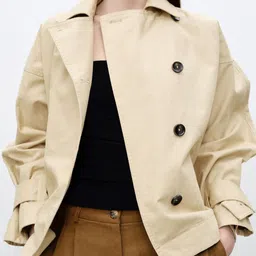 MANGO Short Trench Oversized Jacket-image-15