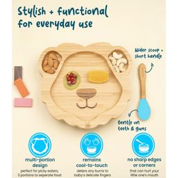 Starkiddo Leo Bamboo Suction Plate and Learning Weaning Set - Blue image 4