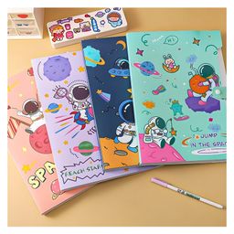 SCHOOLISH Space Print Documents File Folder | A4 Size Five Pocket Certificates Paper Organizer for School and Office- Pack of 1- Color May Vary image 4