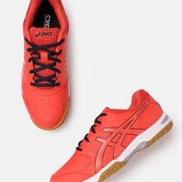 ASICS Men Woven Design Round-Toe Gel-Courtmov Tennis Shoes with Brand Logo Detail-21