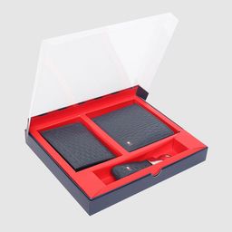 Tommy Hilfiger Men Navy Blue Brand Logo Textured Leather Accessory Gift Set-10