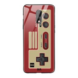 DailyObjects Red & Beige NES Controller OnePlus 7 Glass Case image 1