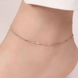 Zavya Dual Tone Elegance 925 Sterling Silver Anklet with Box Chain-11