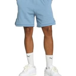 Puma Basketball Nostalgia Blue Cotton Relaxed Fit Solid Shorts-picture-20
