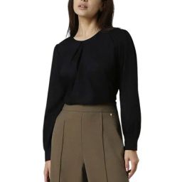 Van Heusen Black Pleats Top-image-51