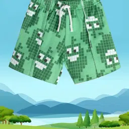 MINIKLUB Kids Green Printed Shorts-image-15