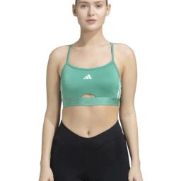 Adidas Green Fitted Printed Sports Bra-image-9