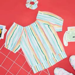 Pantaloons Junior Multicolor Striped Top-image-4