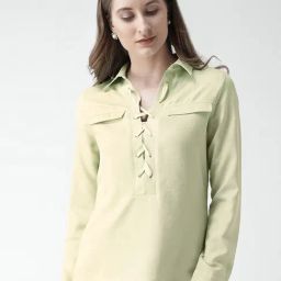 KASSUALLY Green Relaxed Fit Shirt-image-54