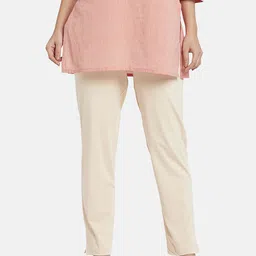 Go Colors Women Beige Regular Fit Solid Regular Trousers-image-99