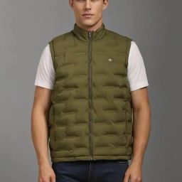 Louis Philippe Maroon Regular Fit Quilted Jacket-picture-18