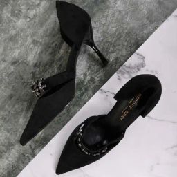 Ronnie Grey Women's Black D'orsay Stilettos-image-33