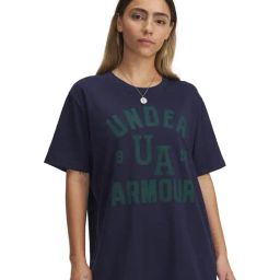 Under Armour Blue Heavyweight Printed Relaxed Fit Oversized T-Shirt-image-85