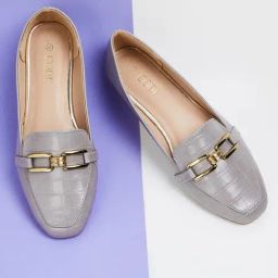 Code by Lifestyle Women's Grey Casual Loafer-image-49