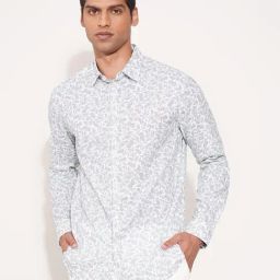 Peregrine By Pantaloons Blue Regular Fit Printed Shirt-picture-8