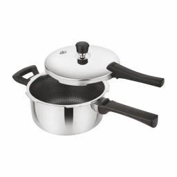 Prabha Stainless Steel Silver Hexa Cube Pressure Cooker - 3L-11
