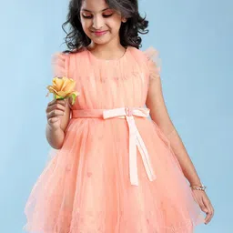 Mark and Mia Girls Floral Embroidered Peplum Knee Length Dress-image-48
