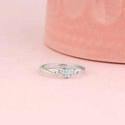 GIVA 925 Sterling Silver Heart Club Ring Fixed Size For Women-image-39