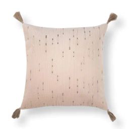 Home4U Pink & Beige Cotton Cushion Cover - Set of 1-image-2