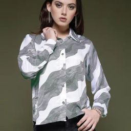 SELVIA White & Grey Tie - Dye Shirt-image-20
