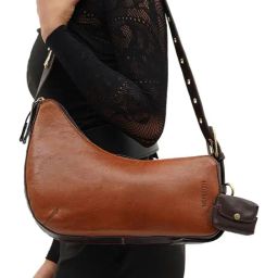 Hidesign Kawaii Amber Solid Medium Shoulder Handbag with Pouch-image-26