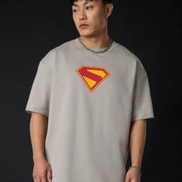 The Souled Store Grey Cotton Loose Fit Printed T-Shirt-picture-45