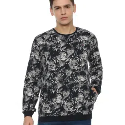 Louis Philippe Navy Cotton Regular Fit Printed Sweatshirt-picture-32