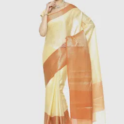 Banarasi Silk Works Yellow Woven Saree With Unstitched Blouse-picture-16