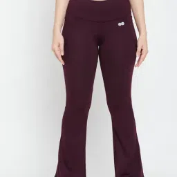 Clovia Purple High Rise Yoga Pants-image-20