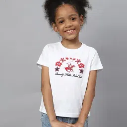 Beverly Hills Polo Club Kids White & Red Cotton Printed Tee-image-73