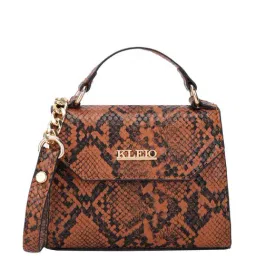 KLEIO Tan Textured Small Satchel Handbag-42