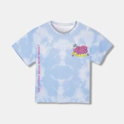Blue Giraffe Kids Light Blue Cotton T-shirt-picture-41