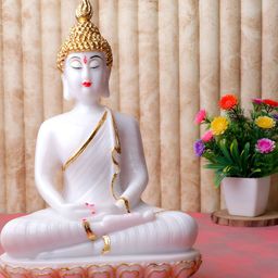 Aura White Buddha Idol Showpiece-image-80