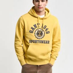 Gant Yellow Regular Fit Printed Hooded Sweatshirt-image-65