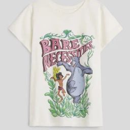 The Souled Store Girls Off White Jungle Book Bare Necessities Young Girls Cotton T-Shirt-image-36