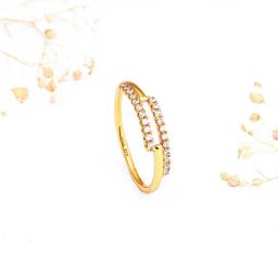 GIVA 925 Sterling Silver Golden Stacked Chic Ring Fixed Size For Women-image-54